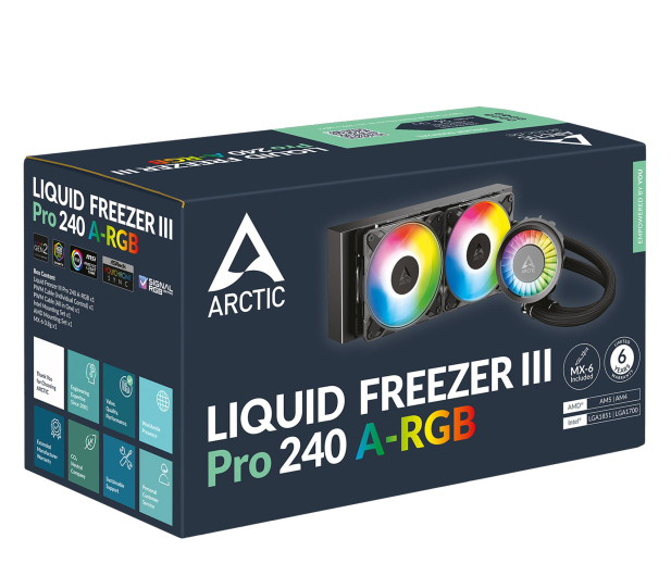 ARCTIC Liquid Freezer III Pro 240 ARGB 2x120mm ACFRE00182A - 1353153 - zdjęcie 6